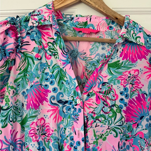 Lilly Pulitzer Tassie Mandevilla Baby Paradise, Size 10 - Picture 3 of 5